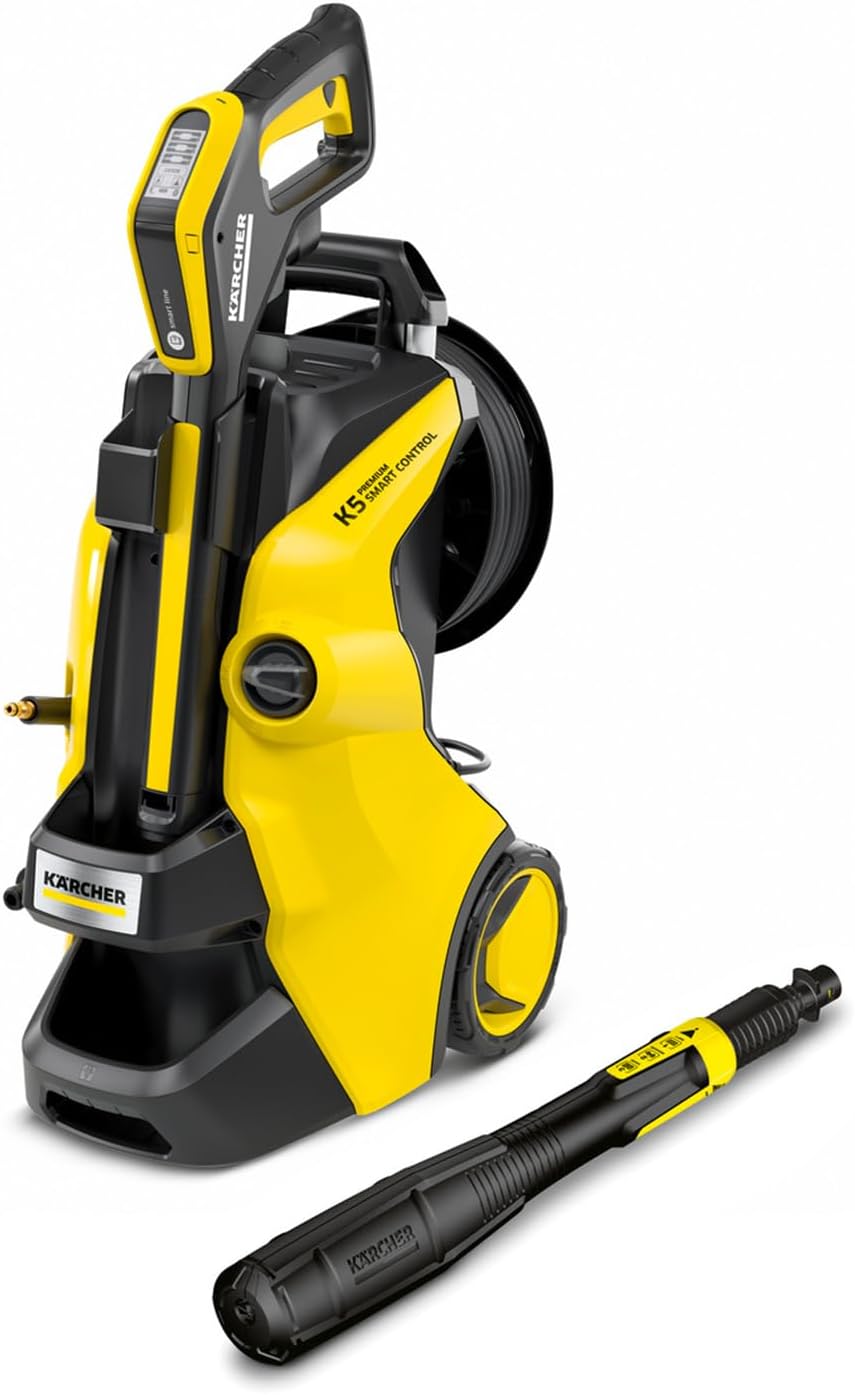 Kärcher K 5 Premium Smart Control Pressure Washer, Pressure: max. 145 bar, Flow Rate: 500 l/h, Area: 40 m²/h, Water Filter, Weight: 13.9 kg, high-Pressure Hose and Gun, Multi Jet Spray Lance