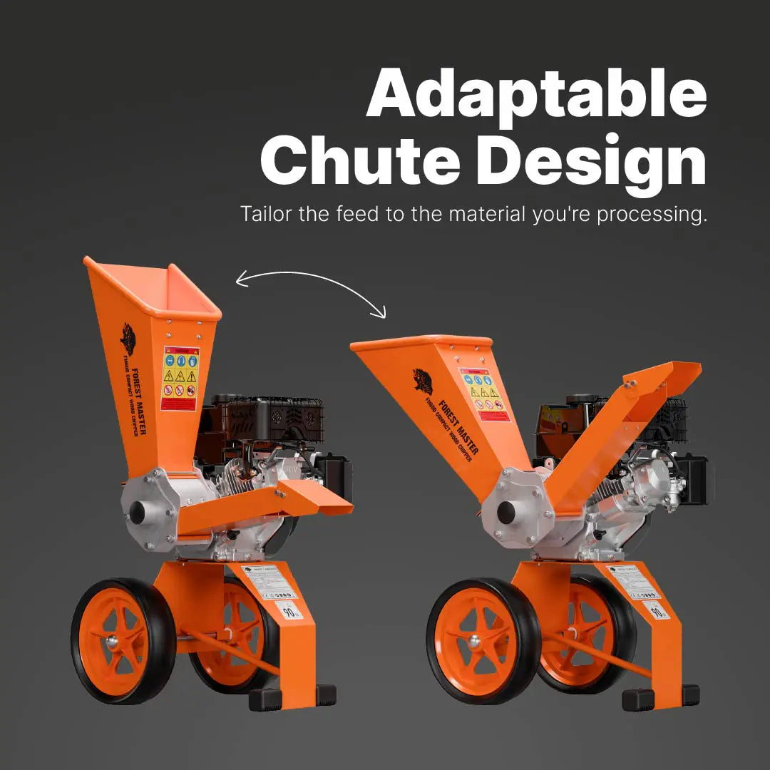 FM6DD Compact 6HP Petrol Wood Chipper – Direct Drive, Rotatable Hopper, Chips Up to 50mm