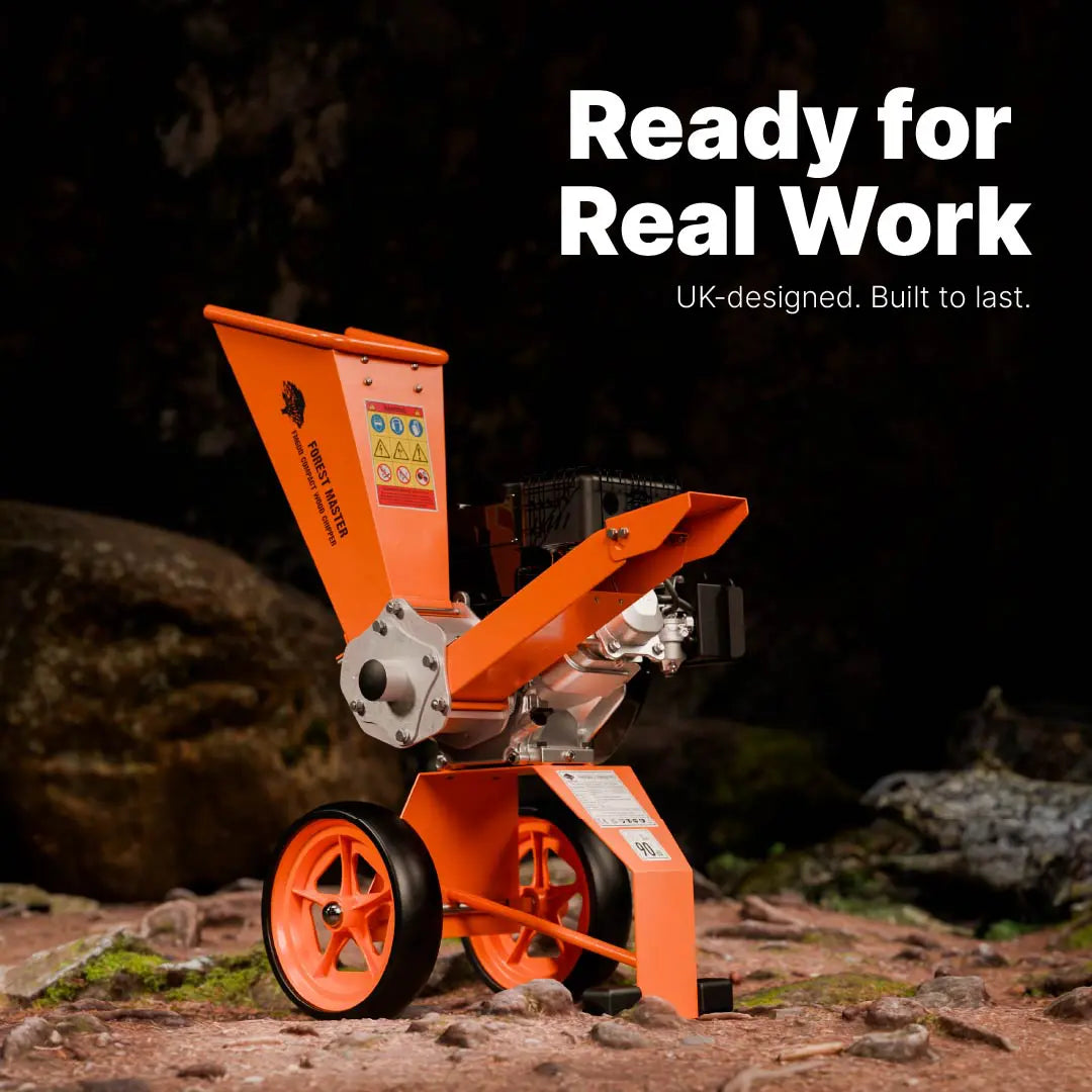 FM6DD Compact 6HP Petrol Wood Chipper – Direct Drive, Rotatable Hopper, Chips Up to 50mm